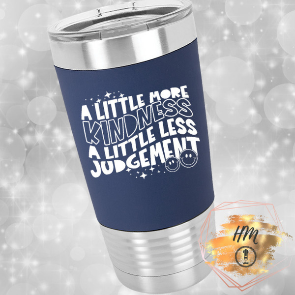 A Little More Kindness silicone tumbler navy