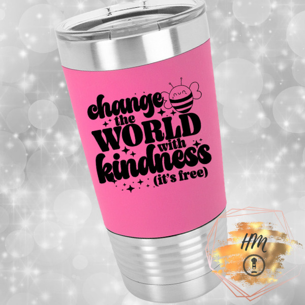 Change The World silicone tumbler pink