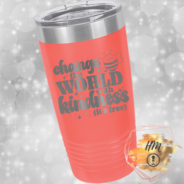 Change The World tumbler coral