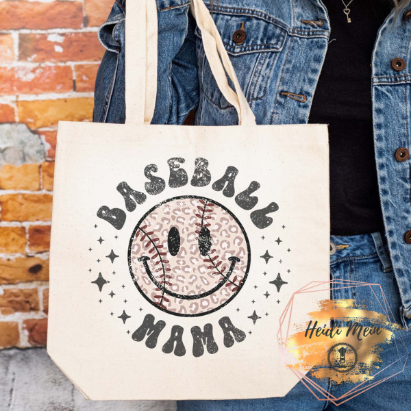 DTF Baseball Mama tote natural