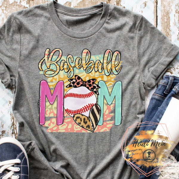 DTF Baseball Mom colorful shirt