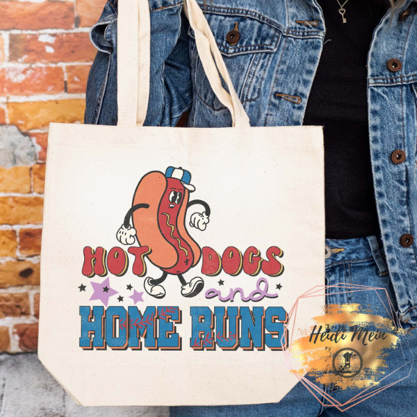DTF Hot Dogs And Home Runs tote natural (2)