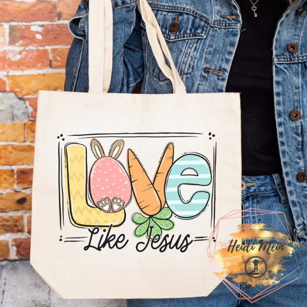 DTF Love Like Jesus tote natural