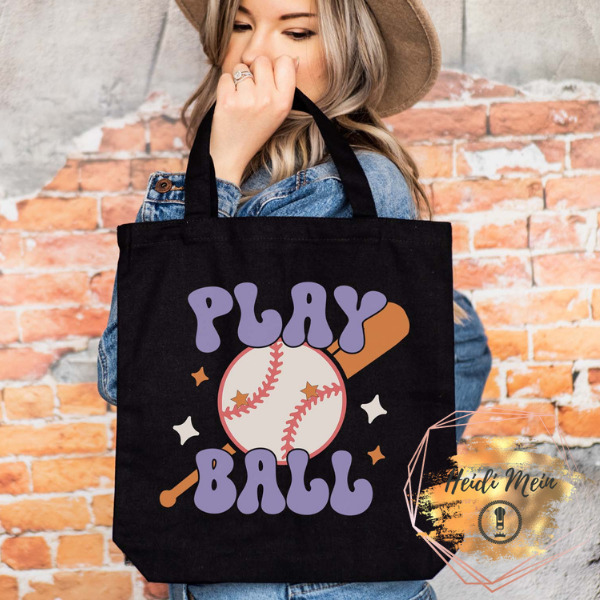DTF Play Ball tote black