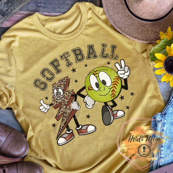 DTF Retro Lightening Softball shirt