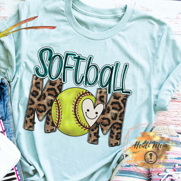 DTF Softball Mom Leopard shirt
