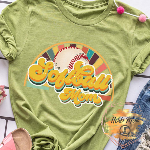 DTF Softball Mom Sunburst shirt