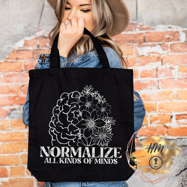 Normalize All Minds tote black