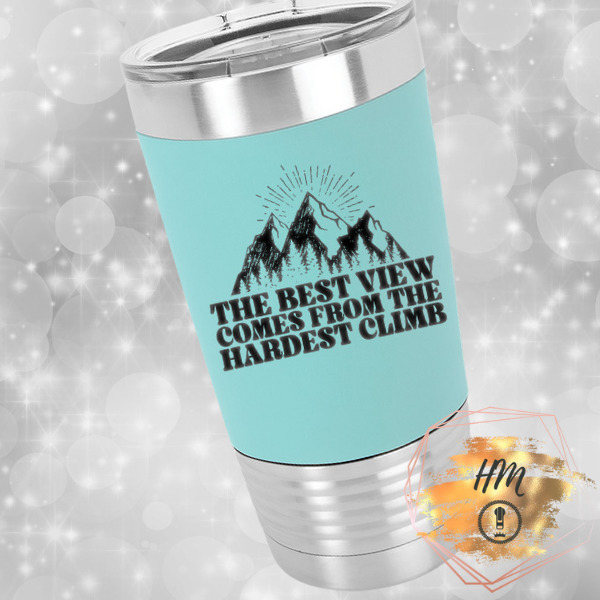 The Best View silicone tumbler teal
