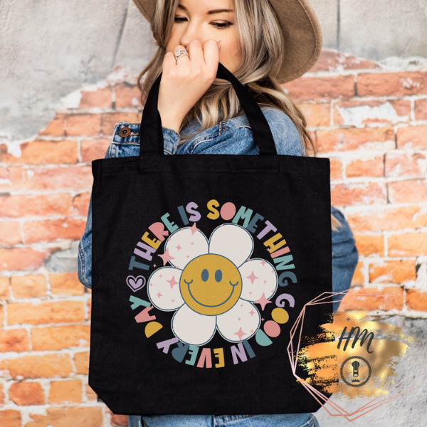 There Is Something Good tote black
