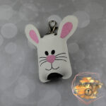 Bunny Sanitizer Holder faux leather vinyl keychain