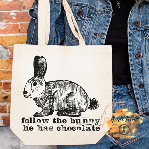follow the bunny tote natural