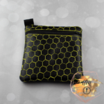 Honeycomb Faux Leather Embroidered Zipper Bag