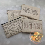 Farmhouse Natural Cotton Embroidered Zipper Bag