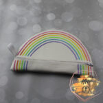 Rainbow Faux Leather Embroidered Zipper Bag