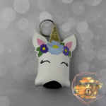 Unicorn Hand Sanitizer faux leather vinyl keychain