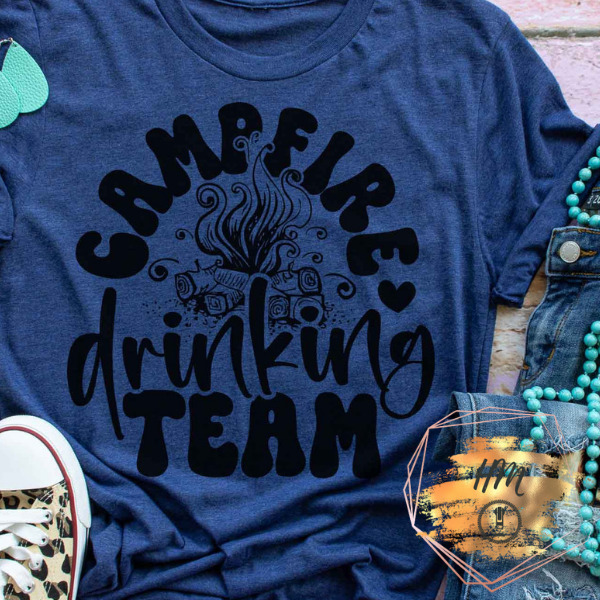 Campfire drinking team shirt