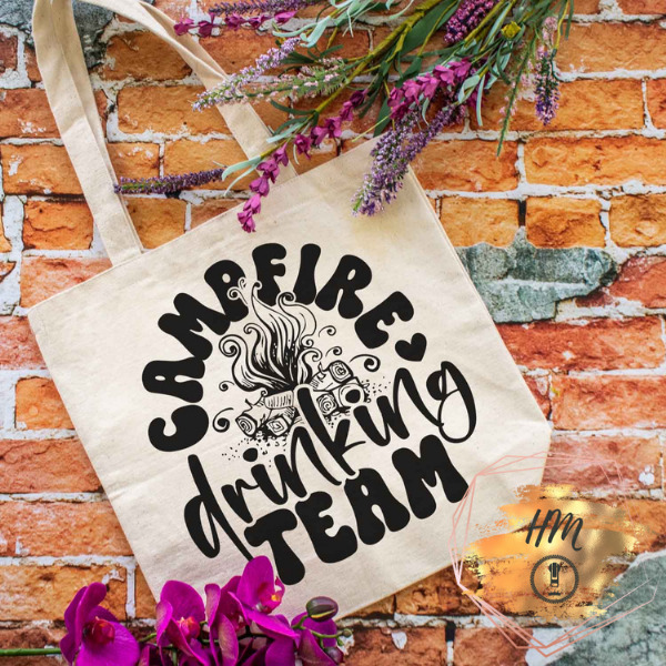 Campfire drinking team tote natural