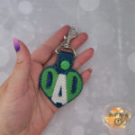 Dad heart vinyl key fob, faux leather snap tab, luggage tag, dad love fob, purse zipper pull