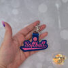 softball keychain softball keychain
