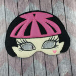 Pink & Black Vampire Ghoul Felt Mask – Spooky School Costume Accessory