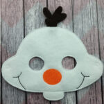 Happy Carrot-Nose Snowman Felt Mask - Ice Kingdom Costume Accessory