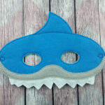 Sleek Deep Blue Shark Felt Mask