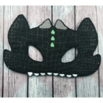 Midnight Fury Dragon Felt Mask