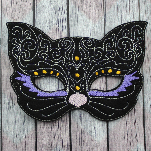 cat mask exotic black with purple