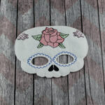 Fiesta Rose Sugar Skull Felt Mask – Colorful Day of the Dead Costume