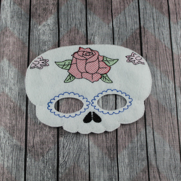 sugar skull mask with rose