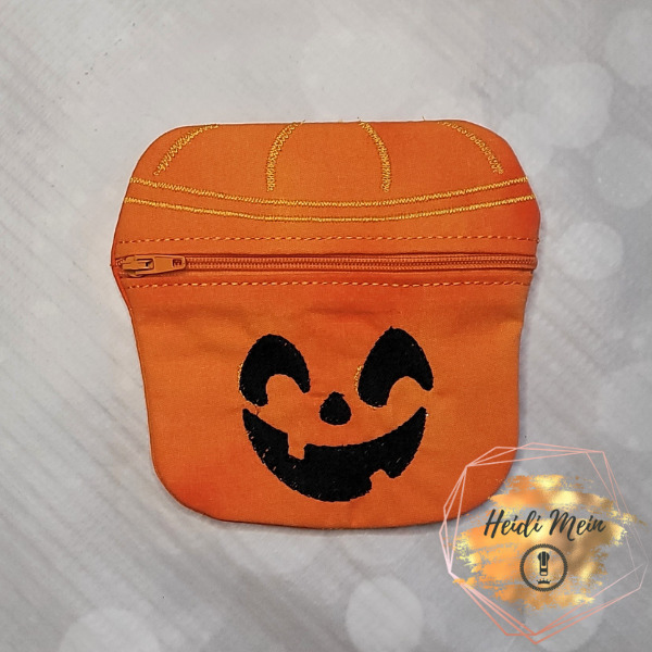 Halloween Pail Pumpkin Zipper Bag Cotton