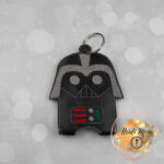 Dark father sanitizer holder faux leather vinyl keychain