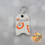 Droid B sanitizer holder faux leather vinyl keychain