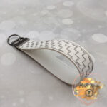 Chevron Wrist Strap faux leather vinyl keychain