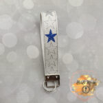 Stars Wrist Strap faux leather vinyl keychain