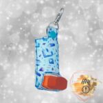 Blue Crystal Hearts inhaler cover faux leather marine vinyl keychain