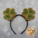 Gold Glitter St. Patrick's Day Headband Ears