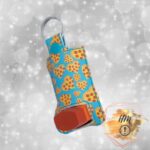Pizza Hearts inhaler cover faux leather marine vinyl keychain