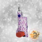 Purple Crystal Hearts inhaler cover faux leather marine vinyl keychain