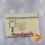 Snack Goals Basic Front Zip Embroidered Zipper Bag