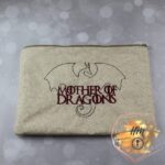 Mother of Dragons Front Zip Embroidered Zipper Bag