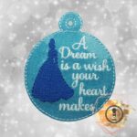 Embroidered Enchanted Princess Silhouette Vinyl Ornament – Cute Holiday Tree Decoration & Fairytale Gift Topper