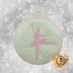 Embroidered Graceful Ballerina Arabesque Vinyl Ornament – Cute Holiday Tree Decoration & Dance Recital Gift Topper
