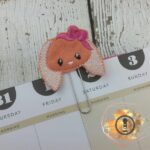 Floppy ear bunny face felt planner paper clip, Easter, rabbit, spring