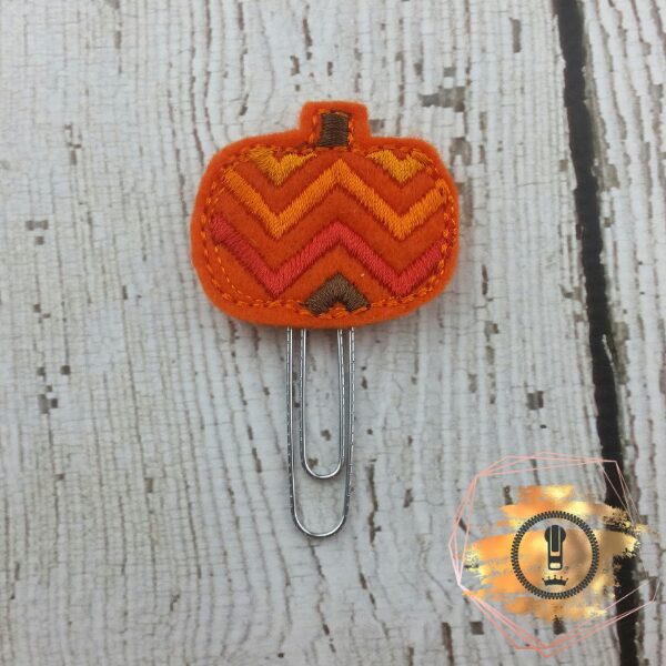 Chevron Pumpkin Planner Clip