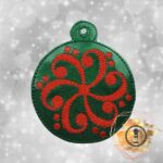 Embroidered Symphony Clef Mandala Star Vinyl Ornament – Cute Holiday Tree Decoration & Music Teacher Gift Topper