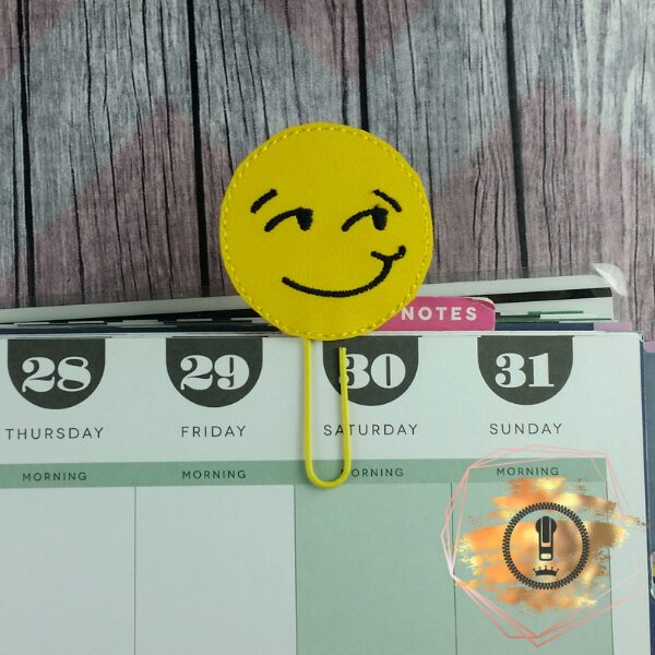 Emoticon Smirk Clip in Planner