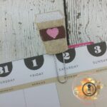 coffe cup felt planner paper clip
