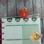 Heart Lock glitter canvas planner paper clip